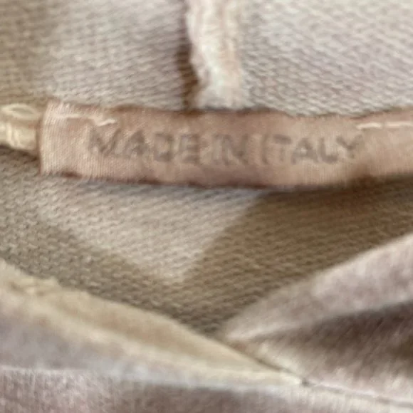 Made in Italy Light Brown Sequined Long Sleeve Hoodie Top NWOT Size Large - Picture 3 of 15